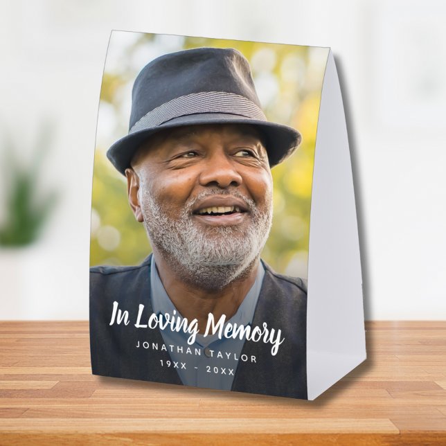 Photo Memorial Remembrance Tribute (Photo Memorial Table Tent)