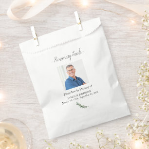 Photo Memorial Rosemary Seed Funeral Favour Bag