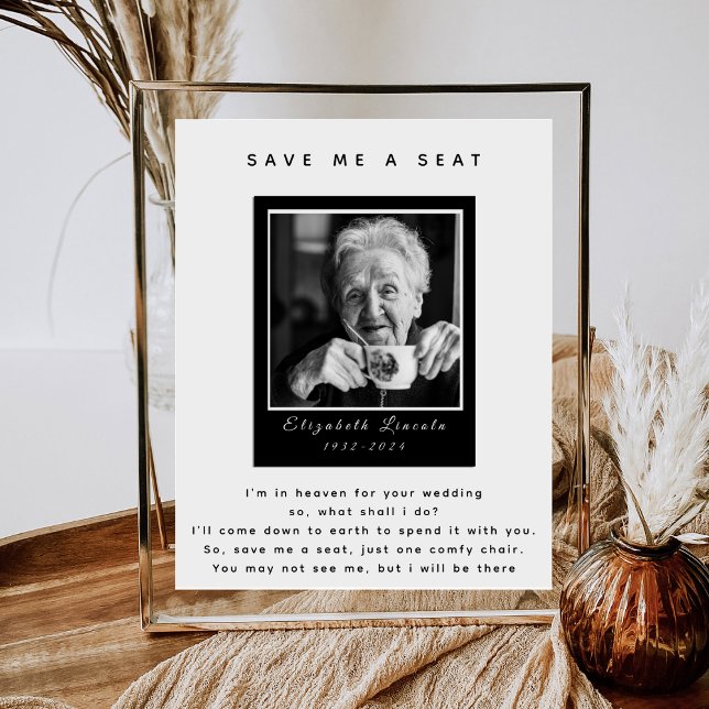Photo Memorial Saving a Seat Wedding Sign (Creator Uploaded)