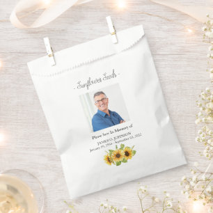 Photo Memorial Sunflower Seed Funeral Favour Bag