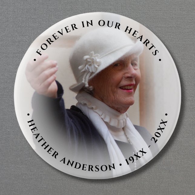 Photo Memorial Tribute 7.5 Cm Round Badge (Photo Memorial Button)