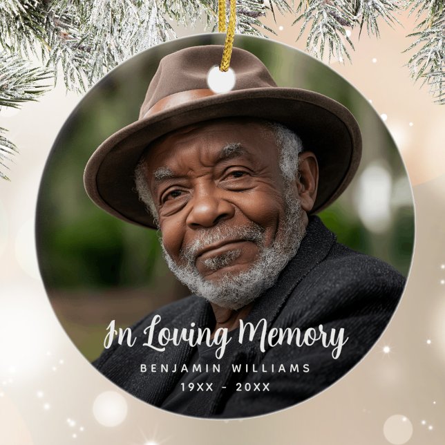Photo Memorial Tribute Remembrance Ceramic Ornament (Creator Uploaded)