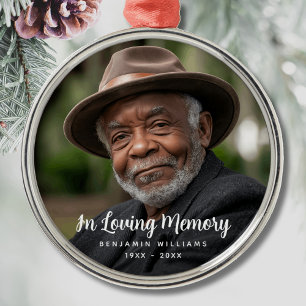 Photo Memorial Tribute Remembrance Metal Ornament