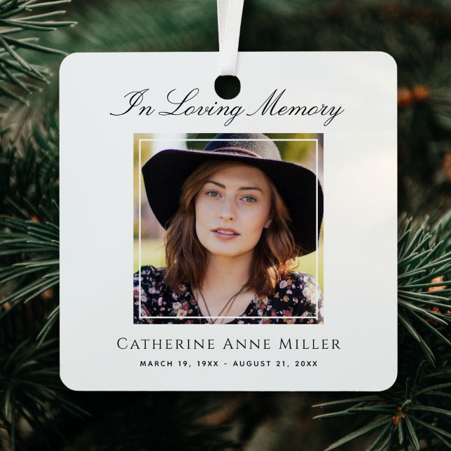 Photo Memorial Tribute Remembrance Metal Tree Decoration (Photo Memorial Ornament)