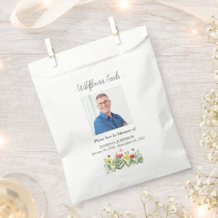 Photo Memorial Wildflower Seed Funeral Favour Bag