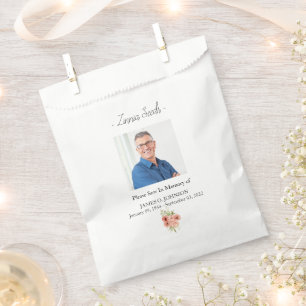 Photo Memorial Zinnia Seed Funeral Favour Bag