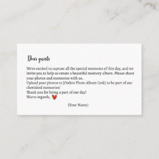 Photo Memories Autumn Teddy Bear Baby Shower Enclosure Card