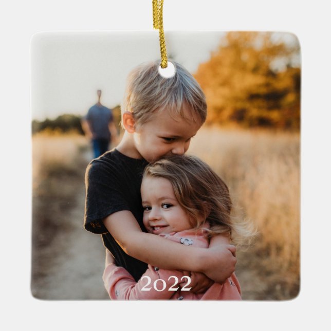 Photo Memory Keepsake Ceramic Ornament (Front)