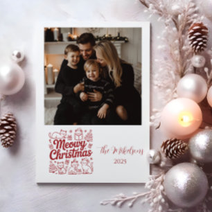 Photo Meowy Christmas Party Holiday Card