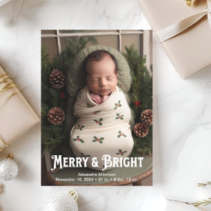 Photo Merry and Bright Birth Announcement