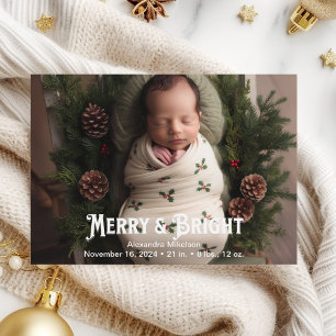 Photo Merry and Bright Birth Announcement
