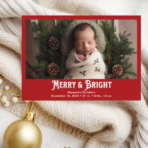 Photo Merry and Bright Birth Announcement