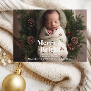 Photo Merry and Bright Birth Announcement