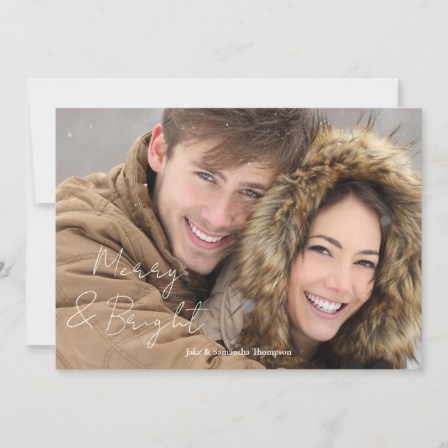 Photo Merry and Bright  Holiday Card (Front)