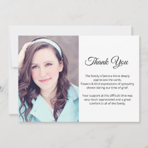 Photo Message Memorial Funeral Death Thank you  Invitation