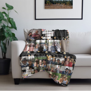 Photo & Message Screenshots Floral Memorial Fleece Blanket