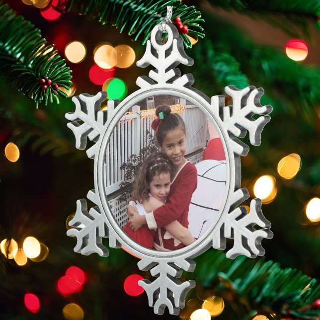 Photo Metal Snowflake Pewter Christmas Ornament (Creator Uploaded)