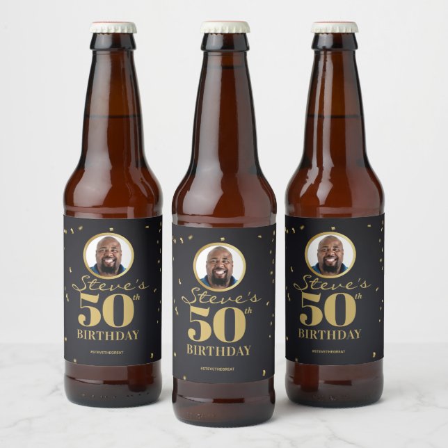 Photo Milestone Birthday Beer Labels (Bottles)
