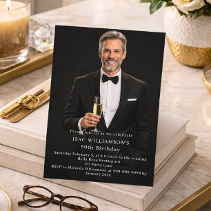 Photo milestone birthday invitation