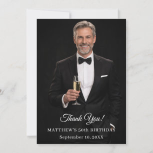 Photo milestone birthday men thank you card