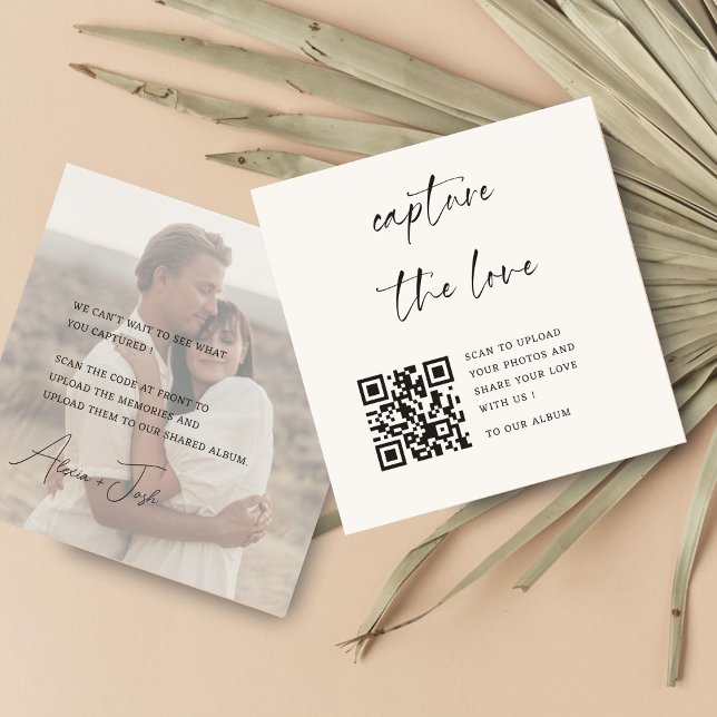 Photo Minimal Share the Love QR Code Table Cards (Creator Uploaded)