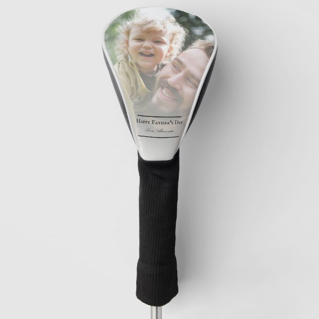 Photo Minimalist Father's Day Golf Head Cover (Front)
