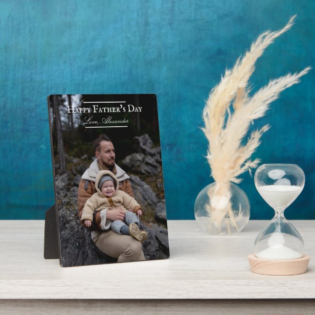 Photo Minimalist Father's Day | White Plaque (Side)