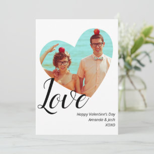 Photo Minimalist Love Heart Valentine’s Day Holiday Card
