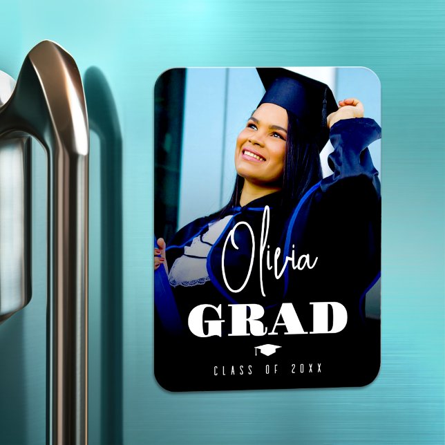 Photo Minimalist Modern High School Graduation Magnet (Creator Uploaded)
