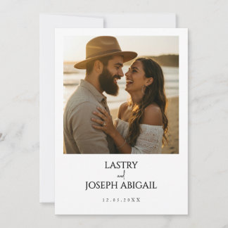 Photo Minimalist Save the Date Invitation
