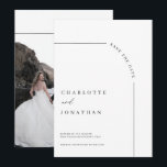 Photo Modern Arch Black and White Wedding Save The Date<br><div class="desc">Photo Modern Arch Black and White Wedding Save the Date</div>