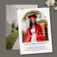 Photo Modern Arch Graduate Graduation Annoucement