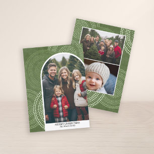 Photo modern arch Merry Christmas Abstract Circles Holiday Card