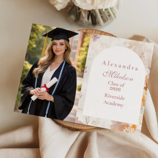 Photo Modern Botanical Arch Graduation Announcement
