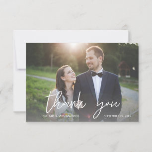 Photo Modern Calligraphy 3 Thank You Card