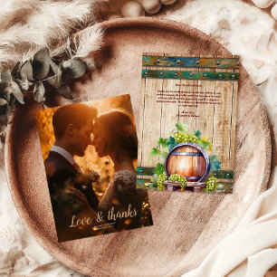 Photo Modern Chic Watercolor Vineyard Landscape Thank You Card