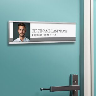 Photo - Modern Colour Block Name Professional Titl Door Sign