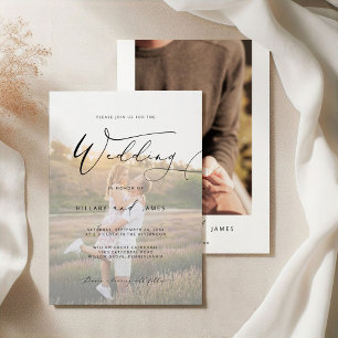 Photo Modern Elegant Calligraphy Wedding Invitation