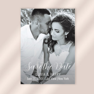 Photo Modern Elegant Script Save The Date Acrylic Invitations