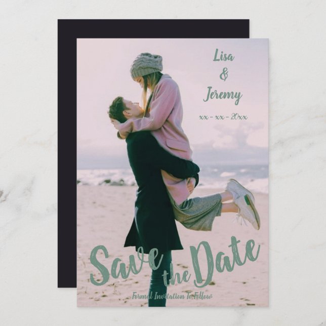 Photo Modern Engagement Wedding Invitation (Front/Back)