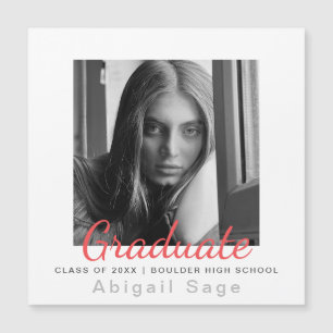 Photo Modern Graduation Magnetic Announcement
