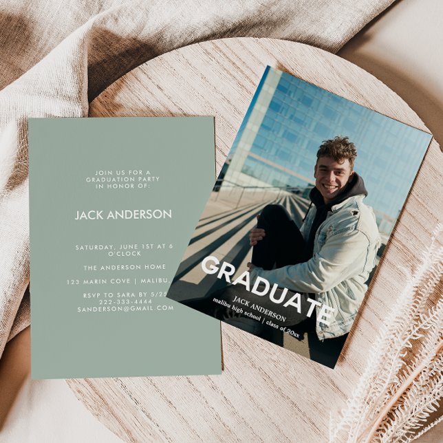 Photo Modern Graduation Party Invitation (Creator Uploaded)