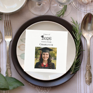 Photo modern Graduation Party luncheon Napkin