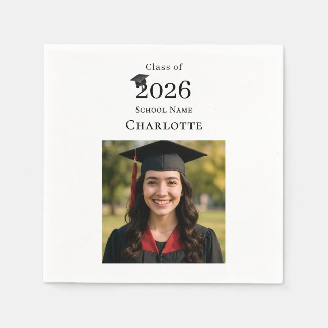 Photo modern Graduation Party Napkin (Front)