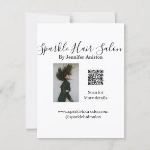 Photo modern hair salon small business QR code  Postcard