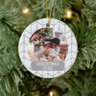 Photo Modern Holidays Christmas Ceramic Ornament
