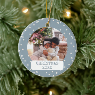 Photo Modern Holidays Christmas Ceramic Ornament