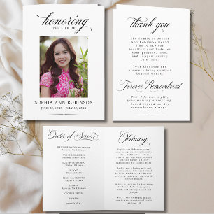 Photo Modern Memorial Order of Service Program 