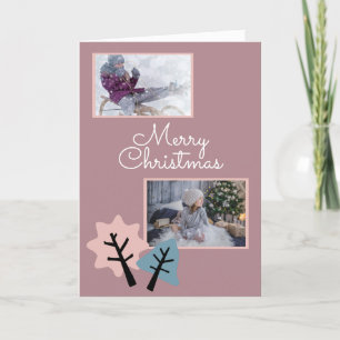 Photo Modern Merry Christmas Family Holiday Card