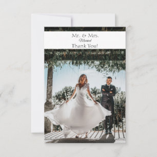 Photo Modern Minimalist Wedding Thank You Card